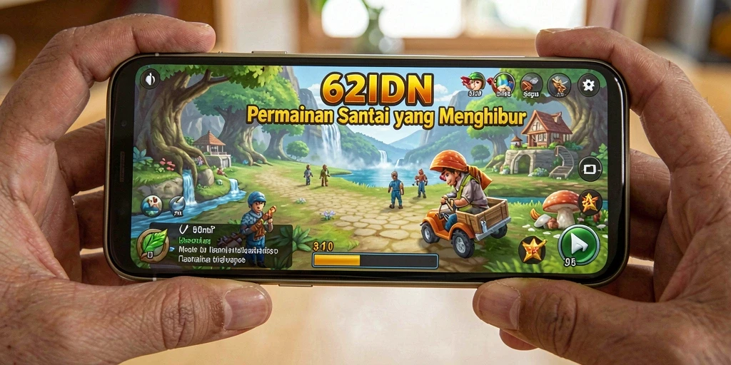 Tampilan gameplay seru dari 62IDN dengan warna-warna cerah.