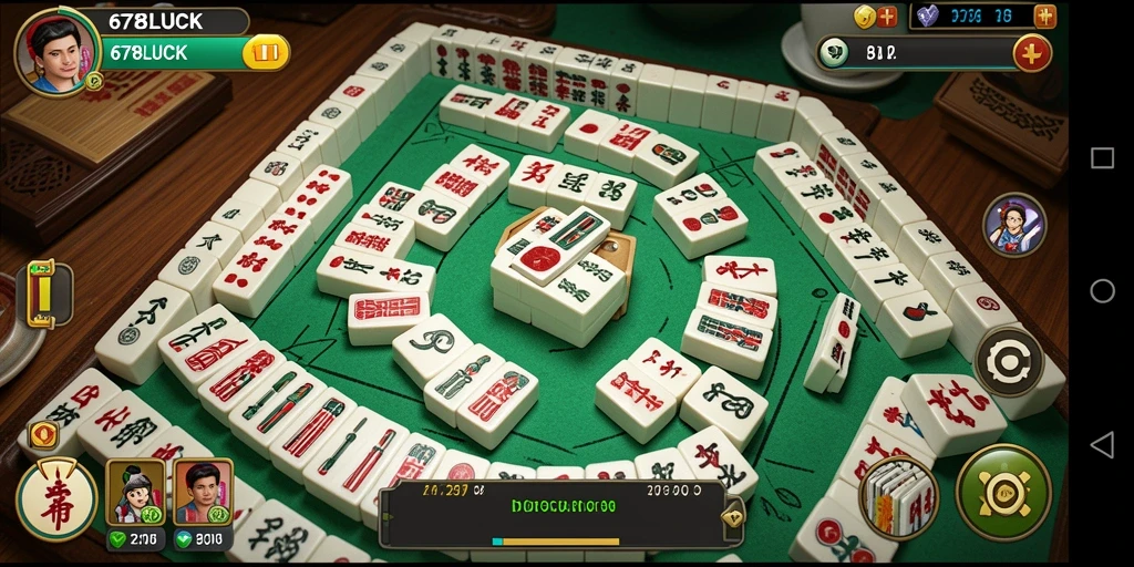 Tampilan menarik dari gameplay Mahjong dalam 678LUCK.