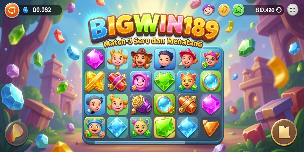 Screenshot dari gameplay seru BIGWIN189 yang menunjukkan keseruan Match-3.