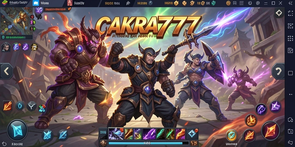 Tampilan seru gameplay dalam CAKRA777 yang mendebarkan.