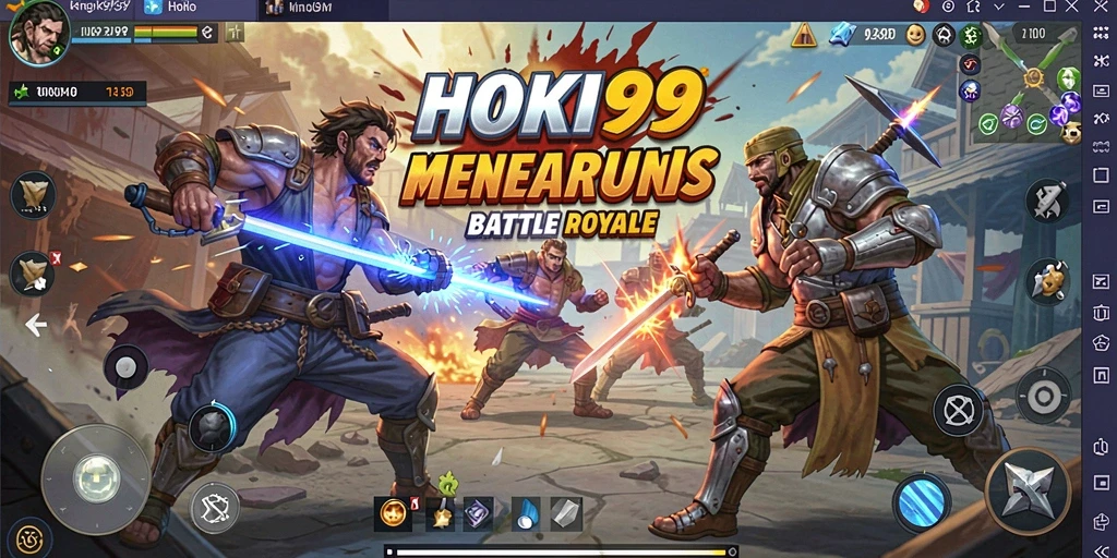 Gambaran gameplay seru dalam HOKI99 saat bertarung di arena Battle Royale.
