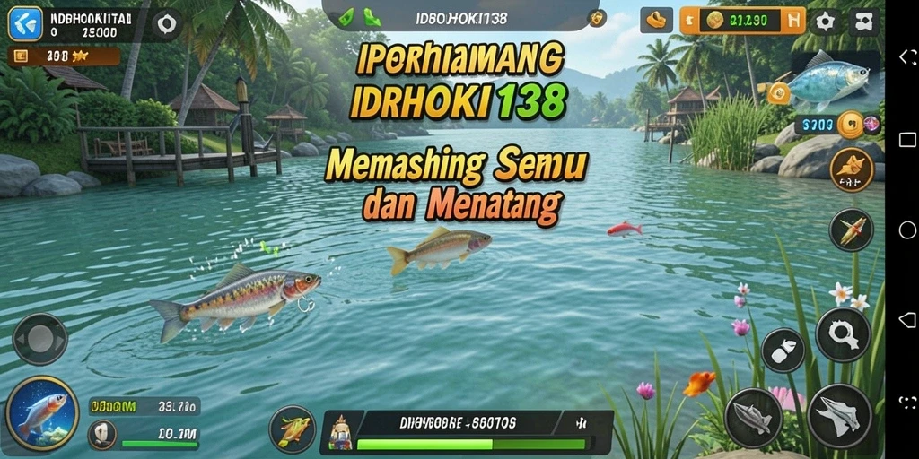 Tampilan gameplay menarik dari IDRHOKI138 dengan aksi memancing seru.