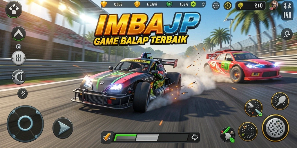 Tampilan gameplay balap IMBAJP yang seru dan realistik.