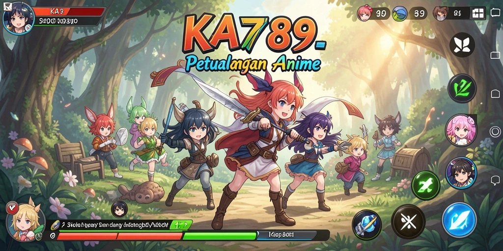 Tampilan gameplay seru dari KA789 dengan karakter anime yang menawan.