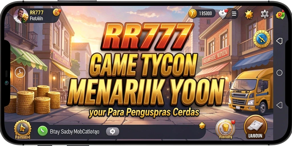 Tampilan gameplay RR777 yang menarik dalam membangun bisnis Tycoon.