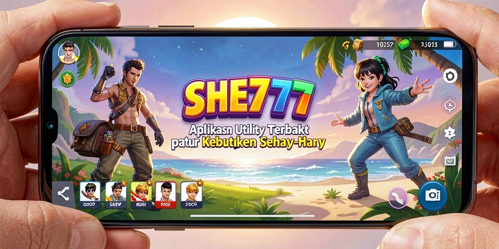 Tampilan utama SHE777 dengan fitur utilitas yang lengkap.