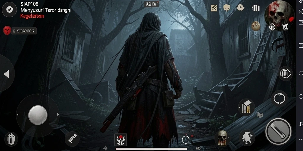 Tampilan gameplay menakutkan dari SIAP108 saat eksplorasi.