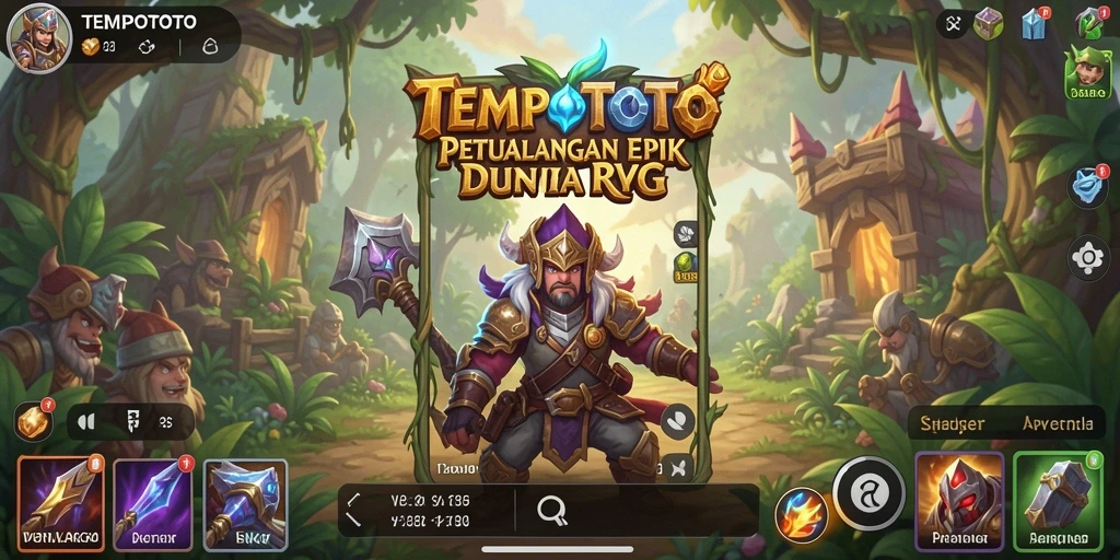 Tangkapan layar utama TEMPOTOTO menampilkan aksi pertempuran yang mendebarkan.