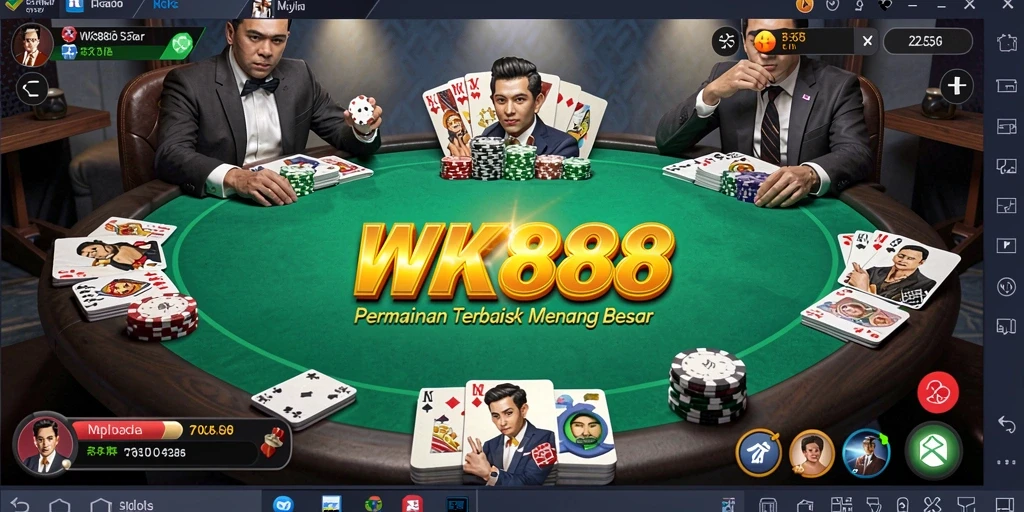 Tampilan gameplay Poker yang menarik dan mengasyikkan di WK888.